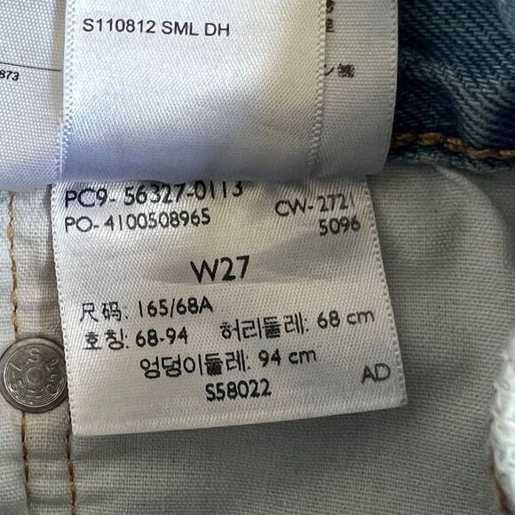 LEVI'S 501 Original Cut-Off Shorts Light Wash Size 27 Button Fly High Rise - Picture 7 of 14